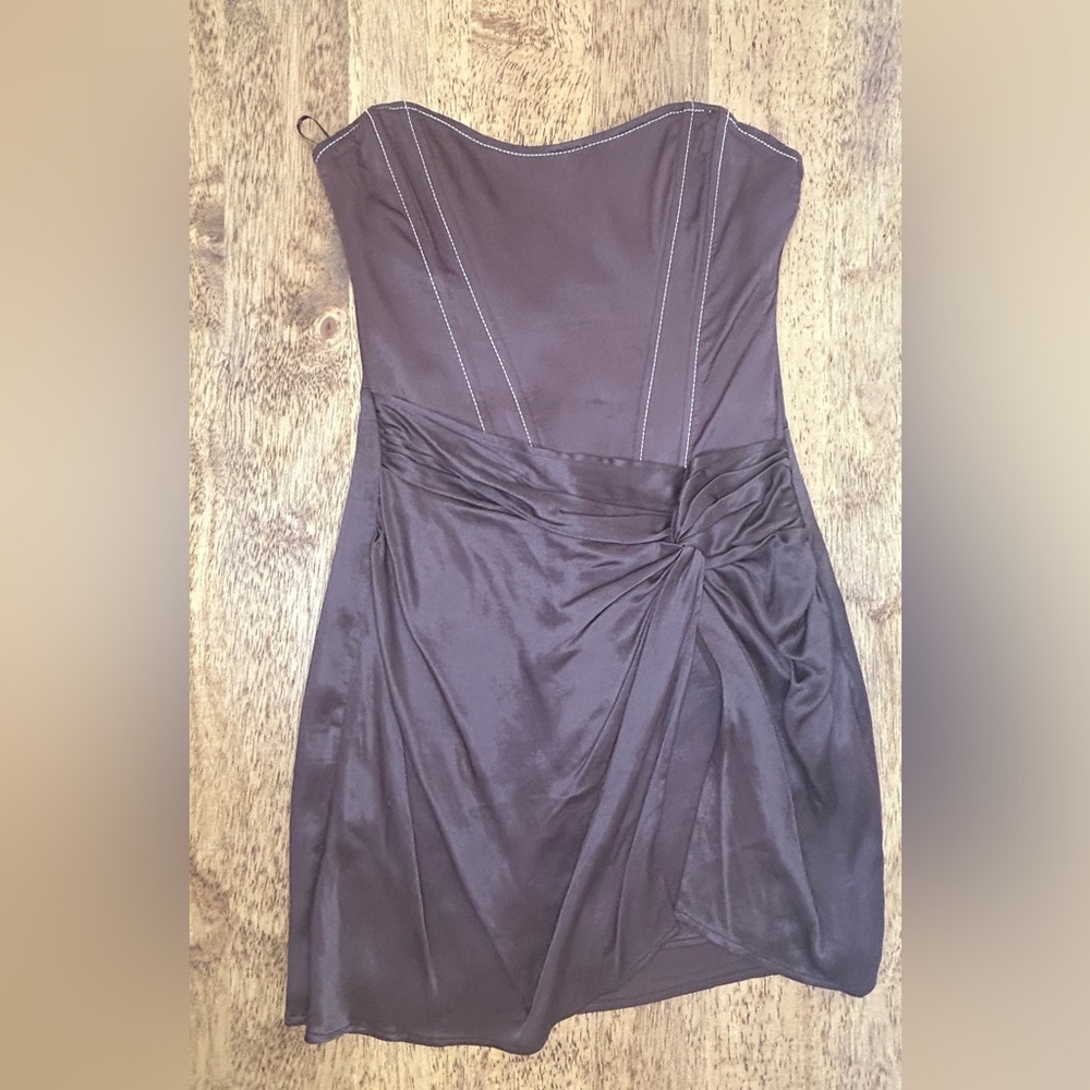 Zara Strapless Dark Brown Dress